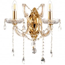 Απλίκα τοίχου 2xE14 Μεταλλικό Κρύσταλλα και Γυαλί σε Οξυντέ 43250-2-O